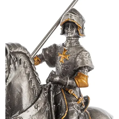 Настольная мини фигурка Воин на коне 9.5 см Veronese Серебристый AL229099