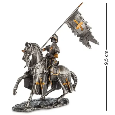 Настольная мини фигурка Воин на коне 9.5 см Veronese Серебристый AL229099