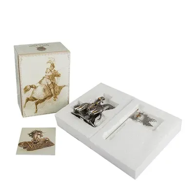 Настольная мини фигурка Воин на коне 9.5 см Veronese Серебристый AL229099