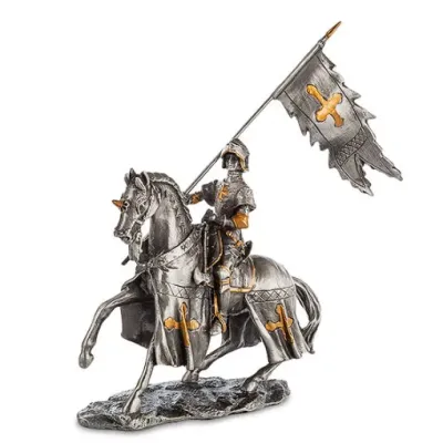 Настольная мини фигурка Воин на коне 9.5 см Veronese Серебристый AL229099