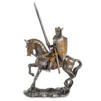 Настольная мини фигурка Рыцарь на коне 12.5 см Veronese Серебристый AL229102 Настольная мини фигурка Рыцарь на коне 12.5 см Veronese Серебристый AL229102