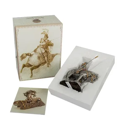 Настольная мини фигурка Воин на коне 8,5x3,5x10 см Veronese Серебристый AL229106