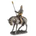 Настольная мини фигурка Воин на коне 8,5x3,5x10 см Veronese Серебристый AL229106