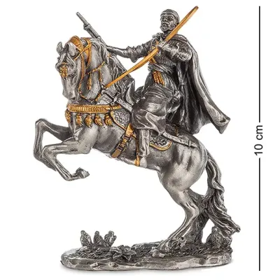 Настольная мини фигурка Воин на коне 10х8 см Veronese Серебристый AL229120 Настольная мини фигурка Воин на коне 10х8 см Veronese Серебристый AL229120