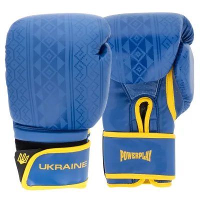 Боксерские перчатки PowerPlay 3021 Ukraine 14 унций Сине-желтый (PP_3021_14oz_Blue-Yellow)