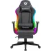 Геймерское кресло Defender Watcher полиуритановое с RGB подсветкой и подножкой Черный