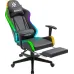 Геймерское кресло Defender Watcher полиуритановое с RGB подсветкой и подножкой Черный