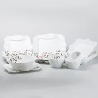 Столовый сервиз на 6 персон керамический TS Kitchen Leaf белый (HP23405)