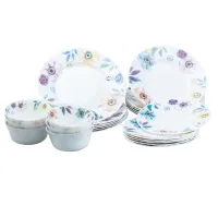 Столовый сервиз на 6 персон керамический TS Kitchen Meadow flowers белый (HP23408)