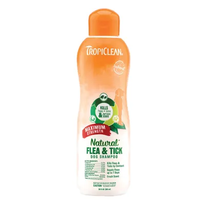 Шампунь TropiClean Flea & Tick Максимальна сила від бліх і кліщів для собак 592 мл