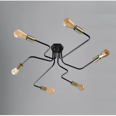 Люстра паук MSK Electric Maze c бронзовыми патронами NL 10084/6 BK+BN