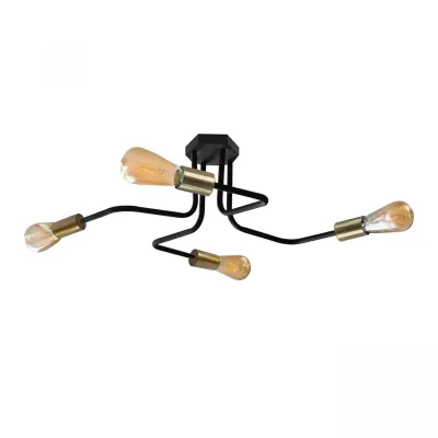 Люстра лофт MSK Electric Maze з бронзовими патронами MSK Electric NL 5050/4 BK+BN Люстра лофт MSK Electric Maze з бронзовими патронами MSK Electric NL 5050/4 BK+BN