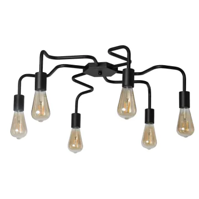 Люстра лофт MSK Electric Laminari потолочная на шесть ламп NL 17503-6 BK Люстра лофт MSK Electric Laminari потолочная на шесть ламп NL 17503-6 BK