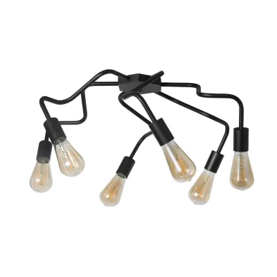 Люстра лофт MSK Electric Laminari потолочная на шесть ламп NL 17503-6 BK Люстра лофт MSK Electric Laminari потолочная на шесть ламп NL 17503-6 BK