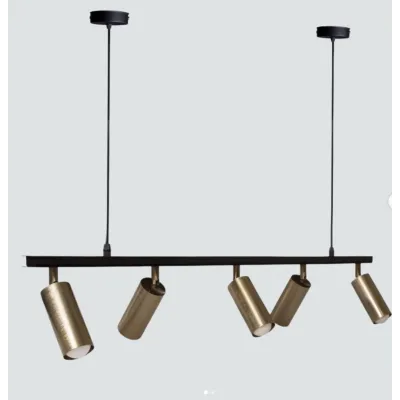 Люстра підвісна MSK Electric Tube в стилі лофт із поворотними плафонами NL 2450-5 BK+BN