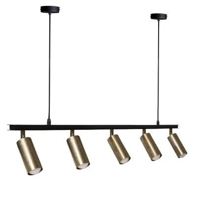 Люстра підвісна MSK Electric Tube в стилі лофт із поворотними плафонами NL 2450-5 BK+BN