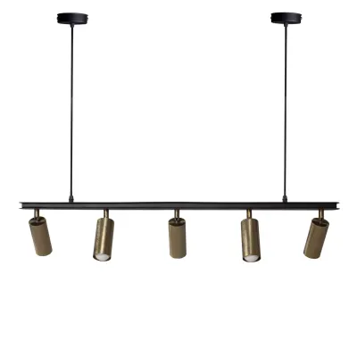 Люстра підвісна MSK Electric Tube в стилі лофт із поворотними плафонами NL 2450-5 BK+BN