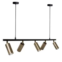Люстра подвесная MSK Electric Tube в стиле лофт с поворотными плафонами NL 2450-5 BK+BN