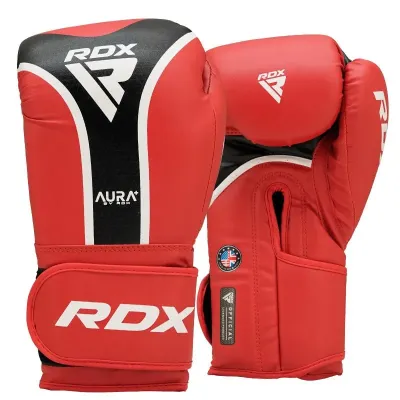 Боксерські рукавички RDX Aura Plus T-17 16 унцій Red Black (BGR-T17RB-16OZ+)