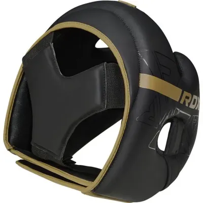 Боксерський шолом RDX F6 KARA Matte Golden M капа у комплекті