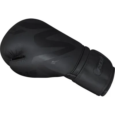 Боксерські рукавиці RDX F15 Noir Matte Black 12 унцій капа Боксерські рукавиці RDX F15 Noir Matte Black 12 унцій капа