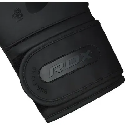 Боксерські рукавиці RDX F15 Noir Matte Black 12 унцій капа Боксерські рукавиці RDX F15 Noir Matte Black 12 унцій капа