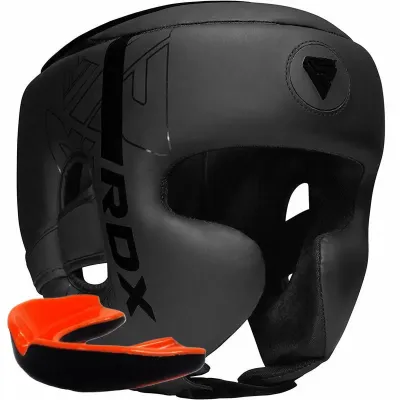 Боксерский шлем RDX F6 KARA Matte Black XL капа в комплекте