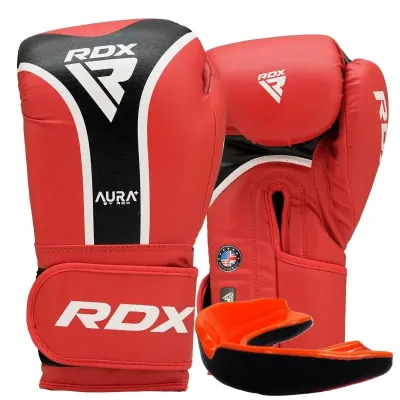 Боксерські рукавиці RDX Aura Plus T-17 Red Black 10 унцій