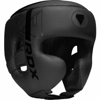 Боксерский шлем RDX F6 KARA Matte Black L капа в комплекте