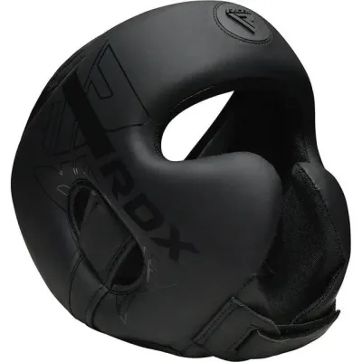 Боксерский шлем RDX F6 KARA Matte Black L капа в комплекте
