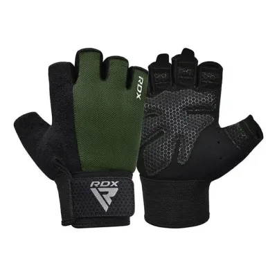 Перчатки для фитнеса RDX W1 Half Plus Army Green L (WGA-W1HA-L+)