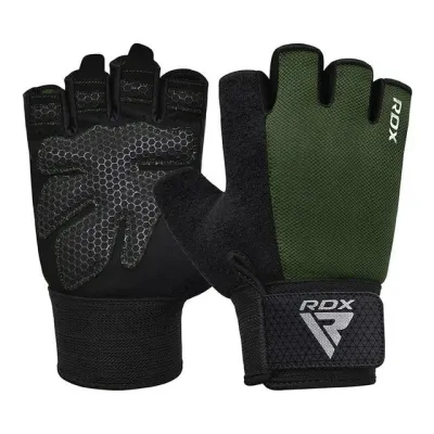 Перчатки для фитнеса RDX W1 Half Plus Army Green L (WGA-W1HA-L+)