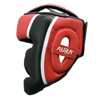 Боксерський шолом RDX AURA PLUS T-17 Red/Black XL капа у комплекті