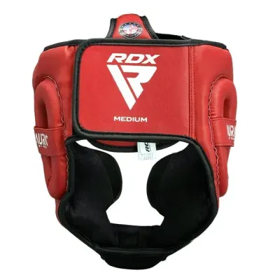 Боксерський шолом RDX AURA PLUS T-17 Red/Black XL капа у комплекті