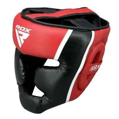 Боксерський шолом RDX AURA PLUS T-17 Red/Black XL капа у комплекті