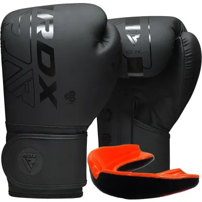 Боксерские перчатки RDX F6 Kara Matte Black 14 унций капа