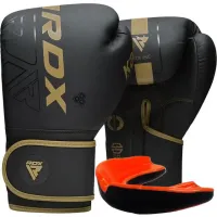 Боксерські рукавиці RDX F6 Kara Matte Golden 12 унцій капа Боксерські рукавиці RDX F6 Kara Matte Golden 12 унцій капа
