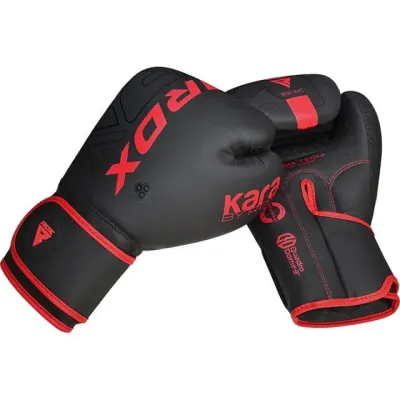 Боксерські рукавиці RDX F6 Kara Matte Red 14 унцій капа в комплекті