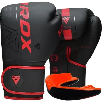 Боксерские перчатки RDX F6 Kara Matte Red 14 унций капа в комплекте