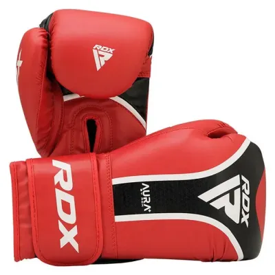 Боксерські рукавиці RDX Aura Plus T-17 Red Black 14 унцій капа