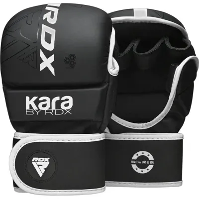 Рукавиці для ММА RDX F6 KARA Matte White Plus L-XL капа Чорний Білий