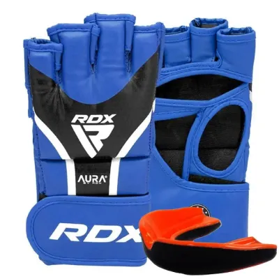 Перчатки для ММА RDX Aura Plus T-17 Blue Black S капа