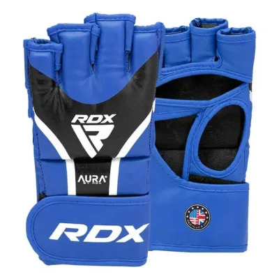 Перчатки для ММА RDX Aura Plus T-17 Blue Black L капа Перчатки для ММА RDX Aura Plus T-17 Blue Black L капа