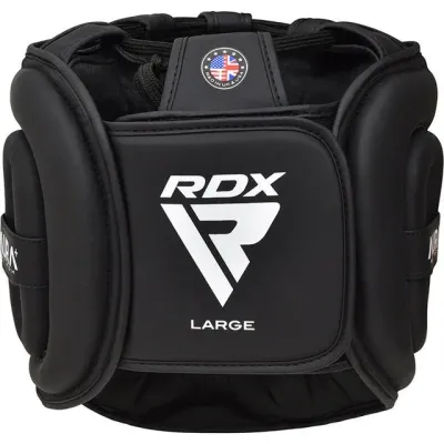 Боксерский шлем RDX AURA PLUS T-17 Black Golden L капа в комплекте