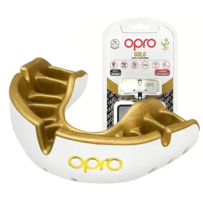 Капа Opro Gold взрослая 11+ White/Gold (102504005)