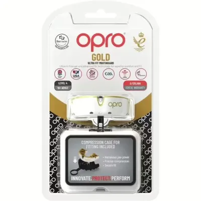 Капа Opro Gold взрослая 11+ White/Gold (102504005)