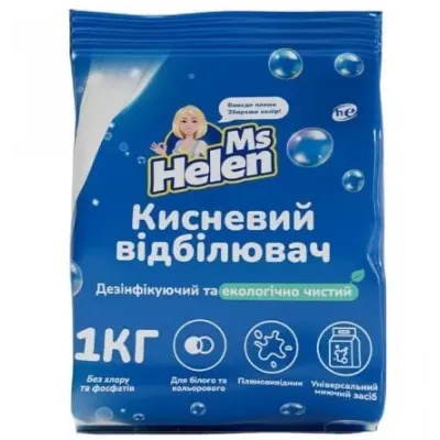 Набір Порошок Відбілювач кисневий Ms Helen для кольорових та білих тканин 1 кг 2 шт Набір Порошок Відбілювач кисневий Ms Helen для кольорових та білих тканин 1 кг 2 шт