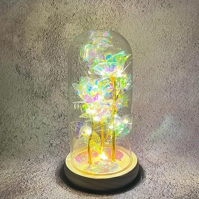 Три троянди в колбі Lesko KY-46456 з LED-підсвіткою Три троянди в колбі Lesko KY-46456 з LED-підсвіткою
