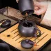 Чайный дорожный набор No Brand из 10 предметов Black Matt с чехлом для китайской чайной церемонии керамический