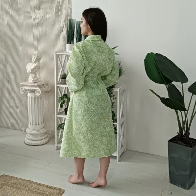 Вафельний халат Luxyart Кімоно розмір (54-56) XL 100% бавовна (LUX-114)